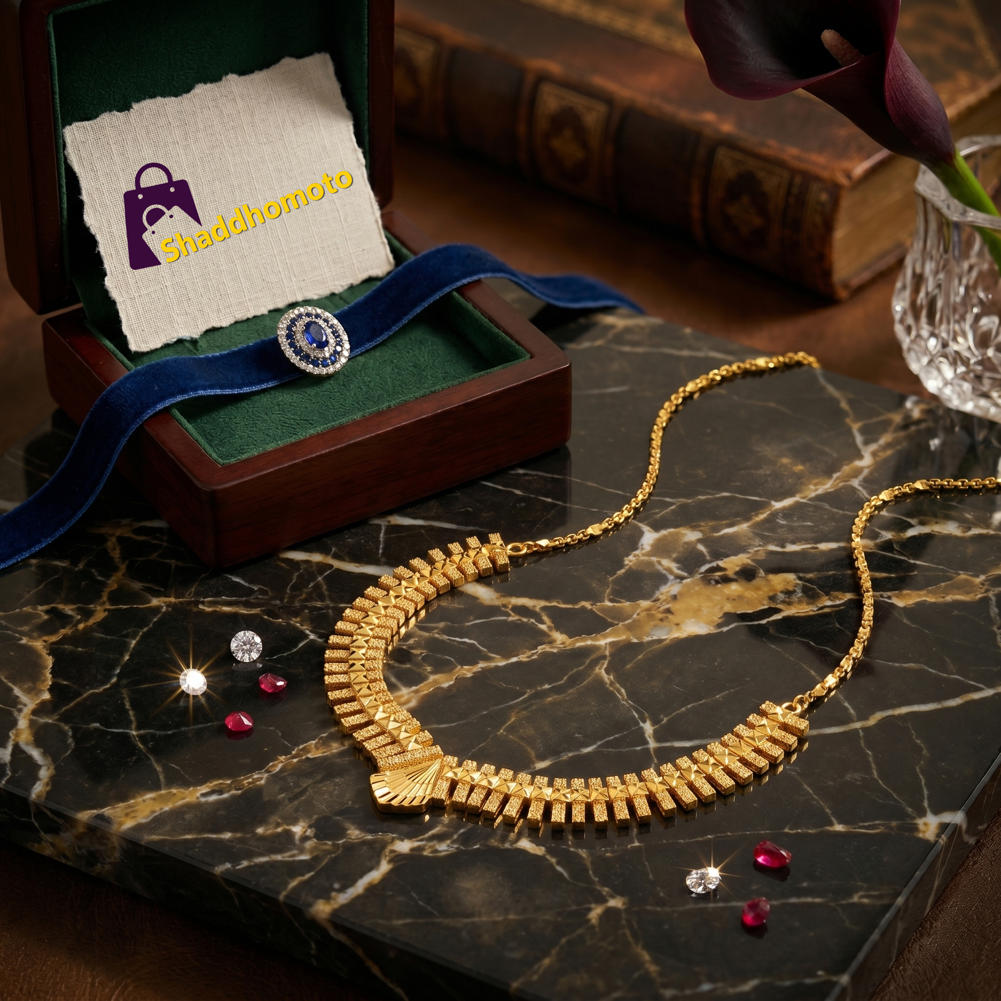 Dubai gold design necklace 006